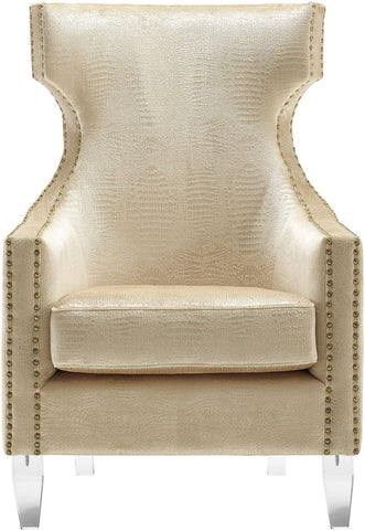 Gramercy Gold Croc Velvet Wing Chair Model: TOV-A76