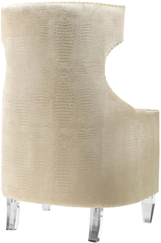 Gramercy Gold Croc Velvet Wing Chair Model: TOV-A76