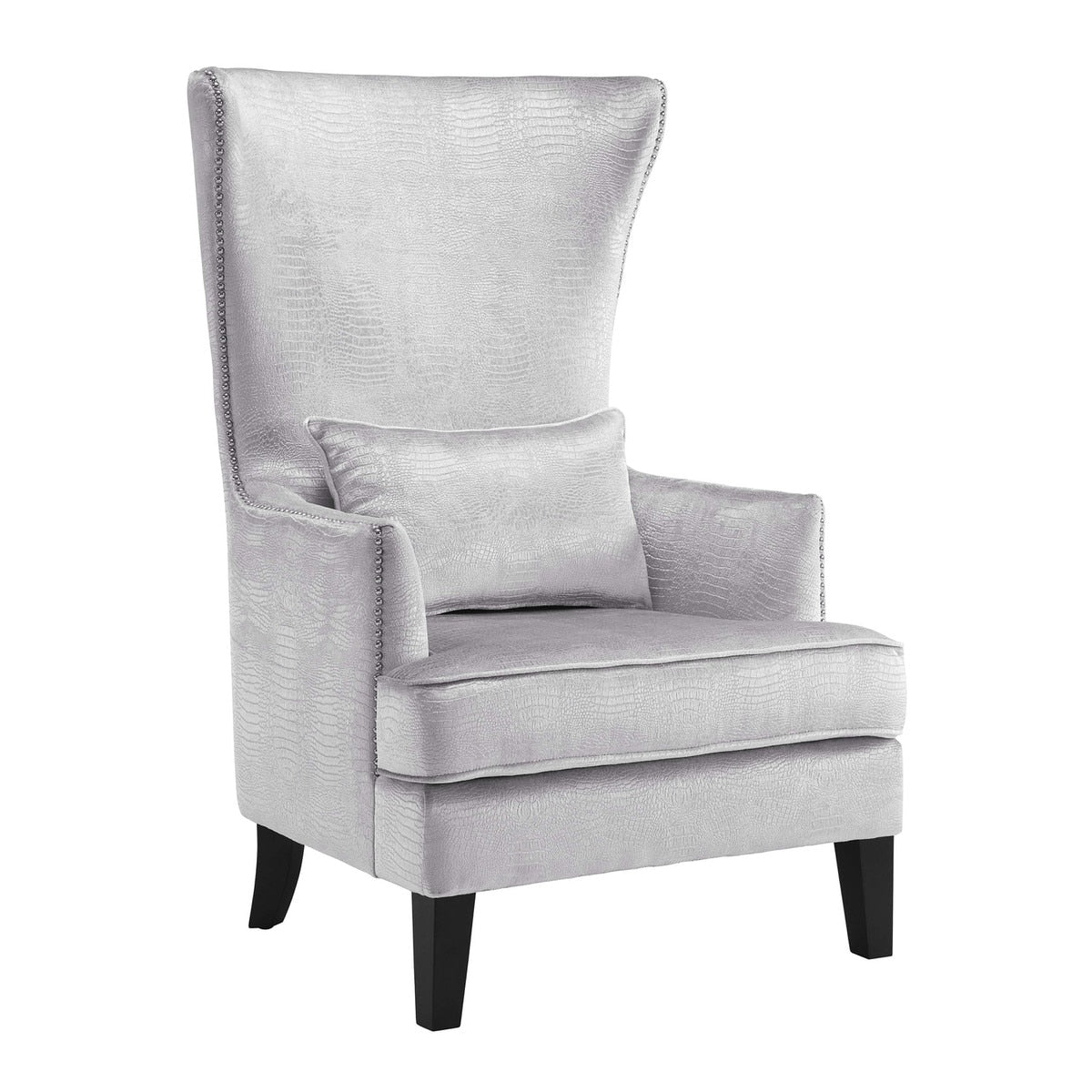 Bristol Silver Croc Tall Chair Model: TOV-A89