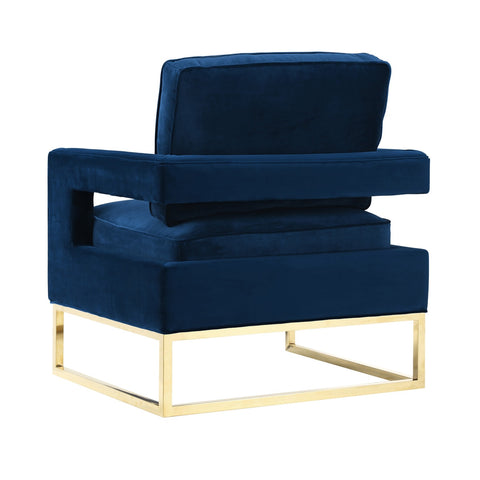 Avery Navy Velvet Chair Model: TOV-A91