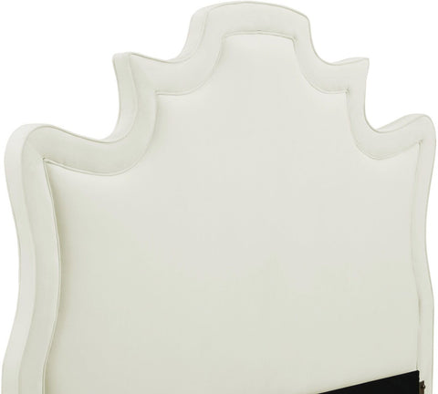 Serenity Cream Velvet Bed in Queen Model: TOV-B105