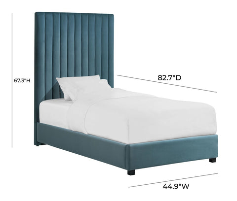 Arabelle Sea Blue Bed in Twin Model: TOV-B127