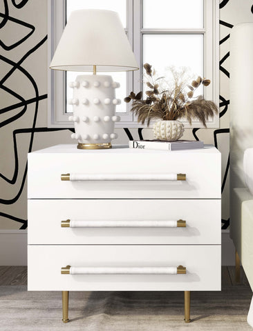 Trident White Nightstand Model: TOV-B44076