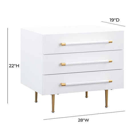 Trident White Nightstand Model: TOV-B44076