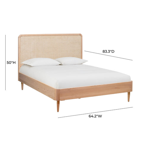 Carmen Natural Ash and Cane Bed in Queen Model: TOV-B44158