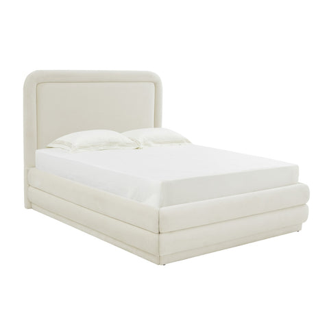 Briella Cream Velvet Bed in King Model: TOV-B44210