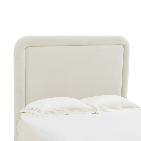 Briella Cream Velvet Bed in King Model: TOV-B44210