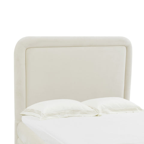 Briella Cream Velvet Bed in Queen Model: TOV-B44211