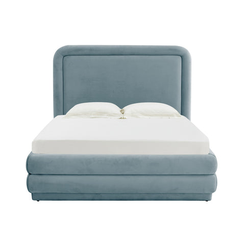 Briella Bluestone Velvet Bed in King Model: TOV-B44212
