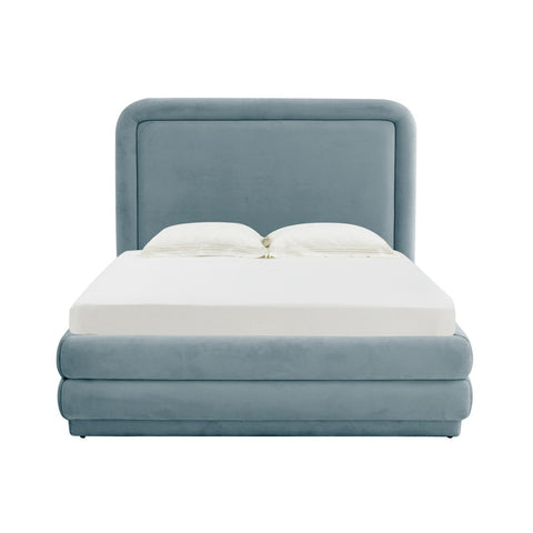 Briella Bluestone Velvet Bed in Queen Model: TOV-B44213
