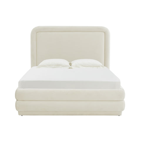 Briella Cream Velvet Bed in Full Model: TOV-B44216