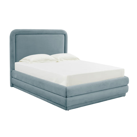 Briella Bluestone Velvet Bed in Full Model: TOV-B44217