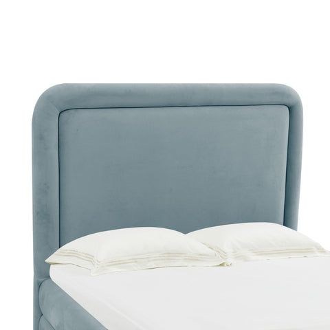 Briella Bluestone Velvet Bed in Full Model: TOV-B44217