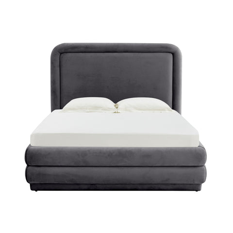 Briella Dark Grey Velvet Bed in Full Model: TOV-B44218
