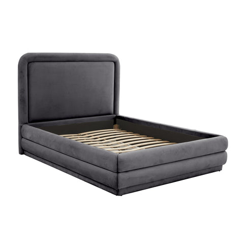 Briella Dark Grey Velvet Bed in Full Model: TOV-B44218