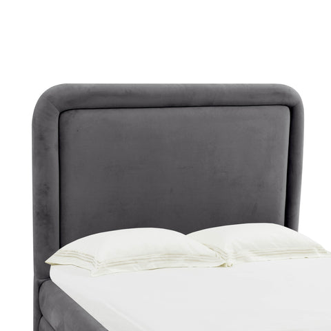 Briella Dark Grey Velvet Bed in Full Model: TOV-B44218