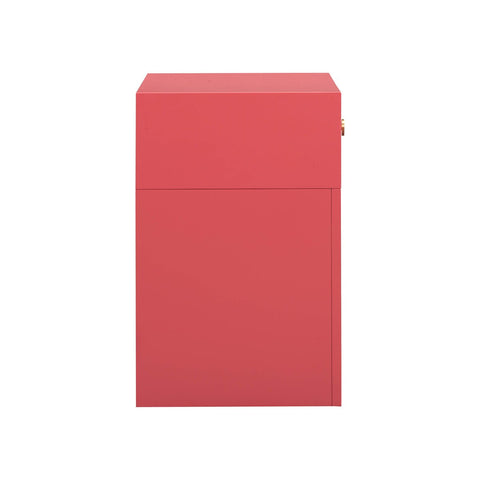 Suzie Coral Pink & Rattan Nightstand Model: TOV-B54202
