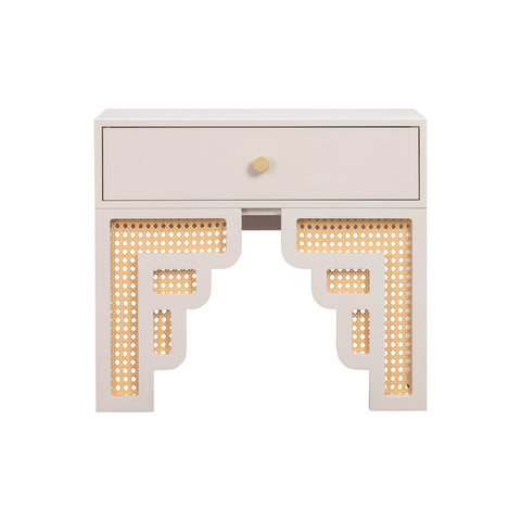 Suzie Cream & Rattan Nightstand Model: TOV-B54203