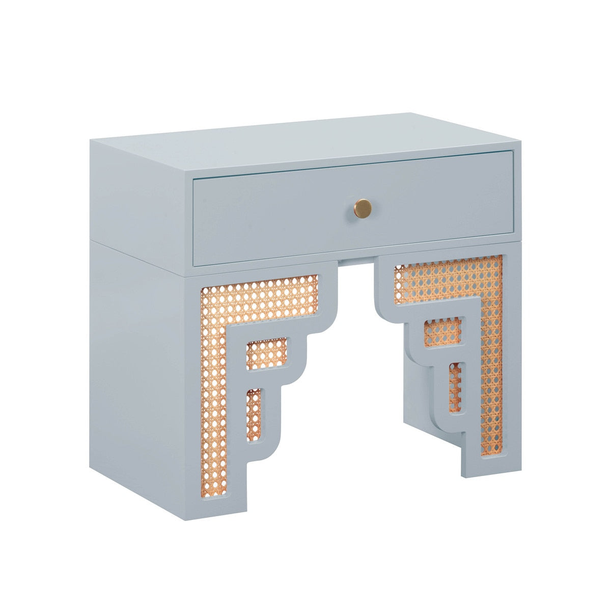 Suzie Pastel Blue & Rattan Nightstand Model: TOV-B54205