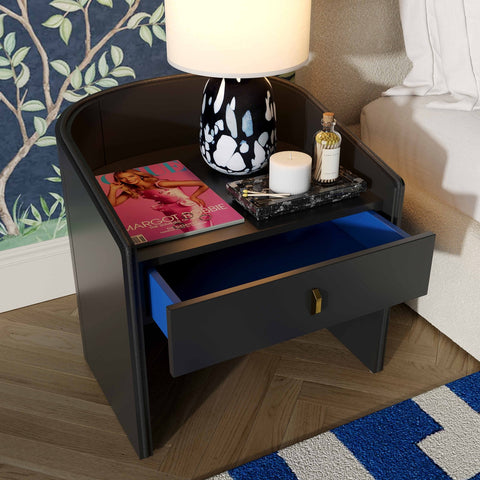 Collins Black Lacquer Nightstand Model: TOV-B54250