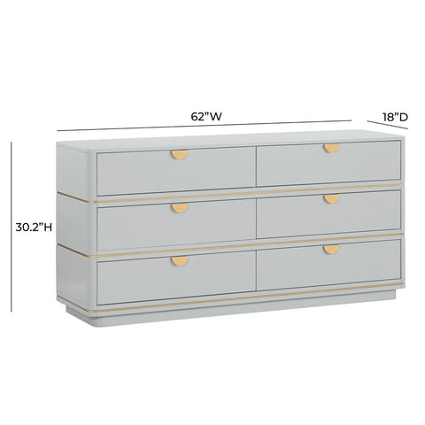Julieta Grey 6 Drawer Dresser Model: TOV-B54254