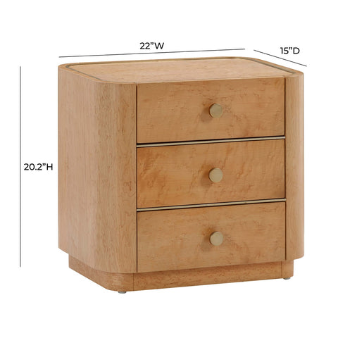 Abigail Natural Birdseye Maple Nightstand Model: TOV-B54255