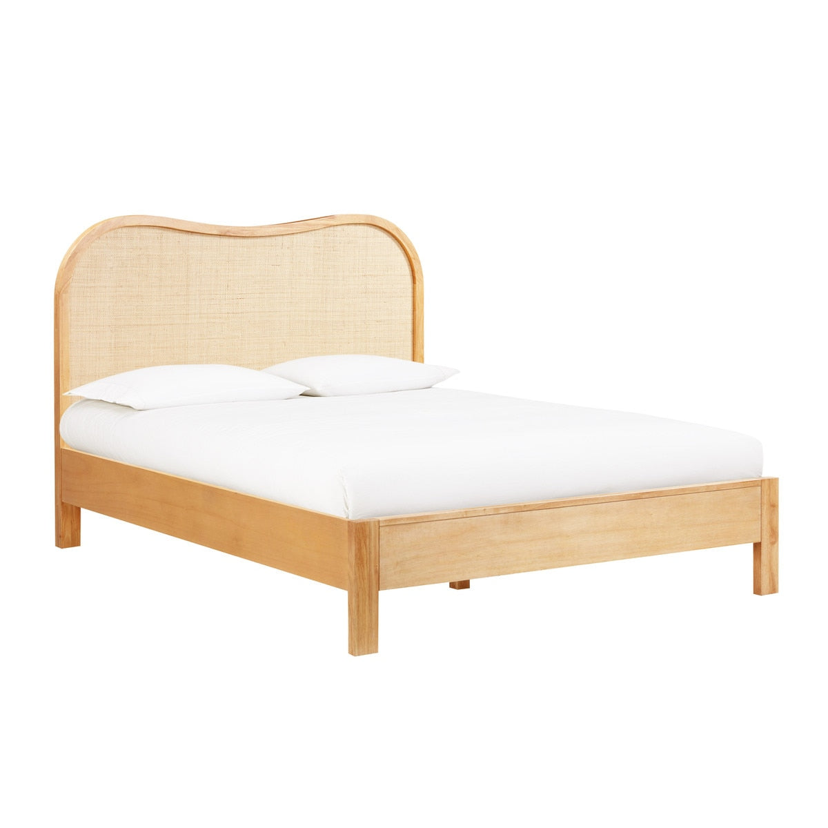 Grappa Natural Wood & Rattan Queen Bed Model: TOV-B54346