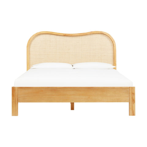 Grappa Natural Wood & Rattan Queen Bed Model: TOV-B54346