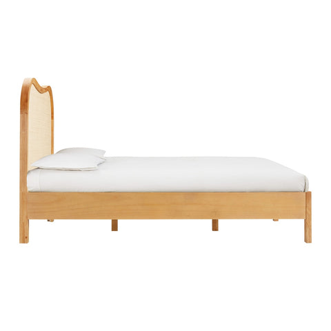 Grappa Natural Wood & Rattan Queen Bed Model: TOV-B54346