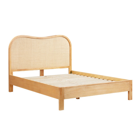 Grappa Natural Wood & Rattan Queen Bed Model: TOV-B54346