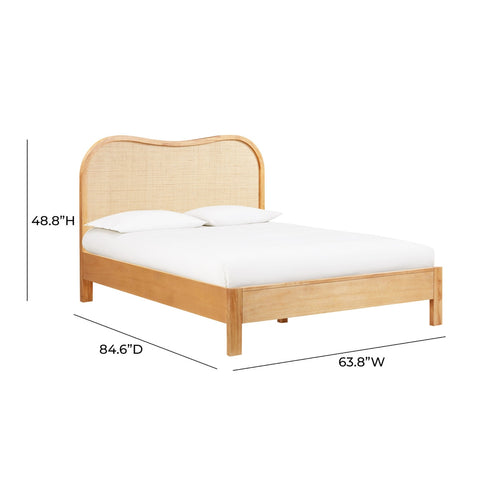 Grappa Natural Wood & Rattan Queen Bed Model: TOV-B54346
