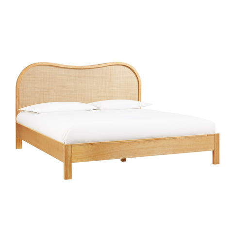 Grappa Natural Wood & Rattan King Bed Model: TOV-B54347