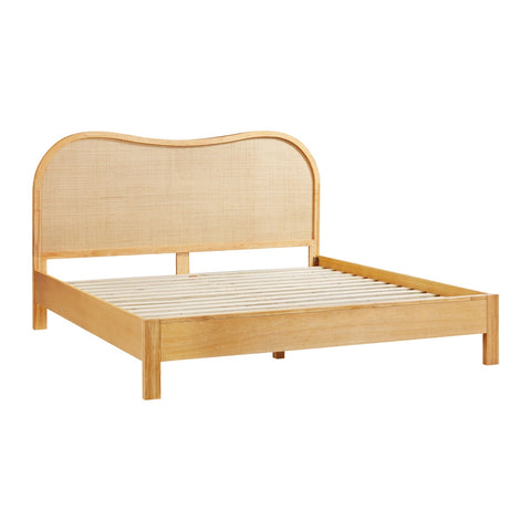 Grappa Natural Wood & Rattan King Bed Model: TOV-B54347