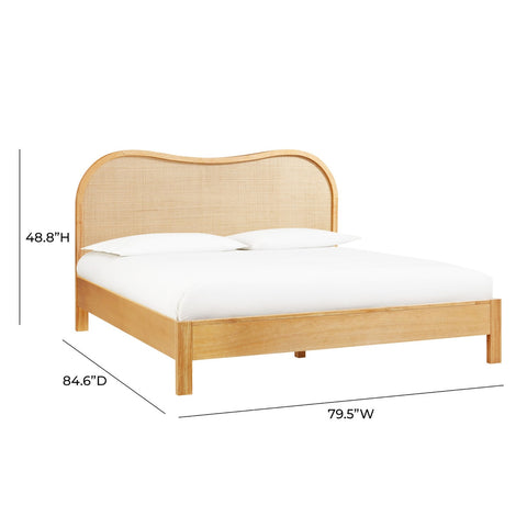 Grappa Natural Wood & Rattan King Bed Model: TOV-B54347