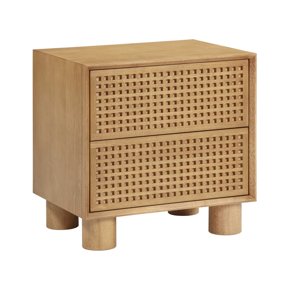 Miles Natural Wood 2-Drawer Nightstand Model: TOV-B54348