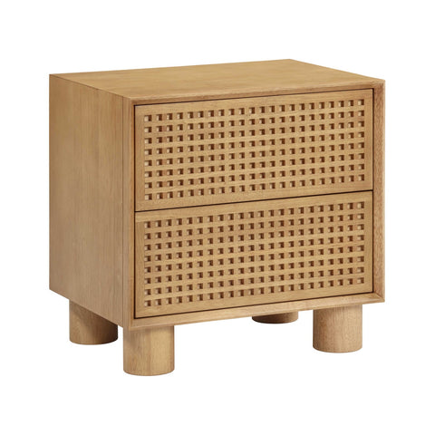 Miles Natural Wood 2-Drawer Nightstand Model: TOV-B54348