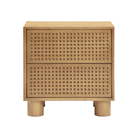 Miles Natural Wood 2-Drawer Nightstand Model: TOV-B54348
