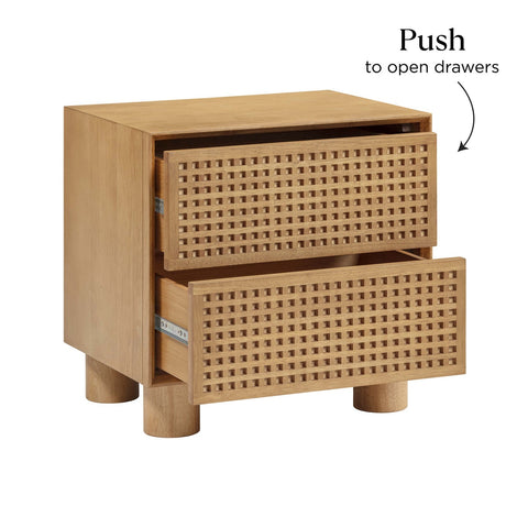 Miles Natural Wood 2-Drawer Nightstand Model: TOV-B54348