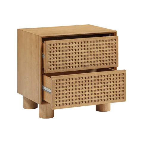Miles Natural Wood 2-Drawer Nightstand Model: TOV-B54348