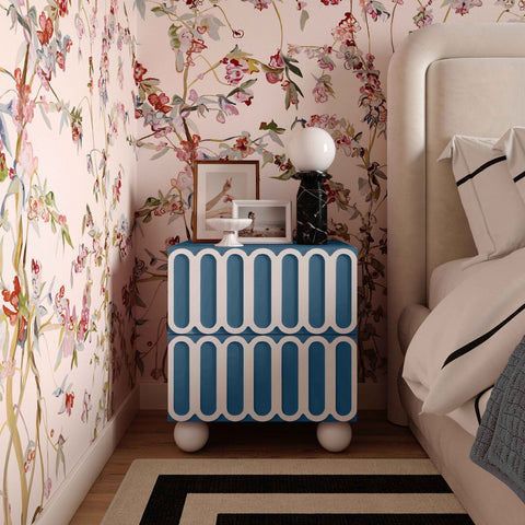 Tori Motif Blue Nightstand Model: TOV-B54374