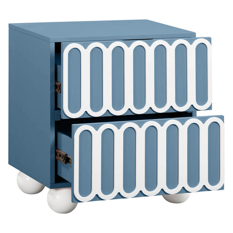 Tori Motif Blue Nightstand Model: TOV-B54374