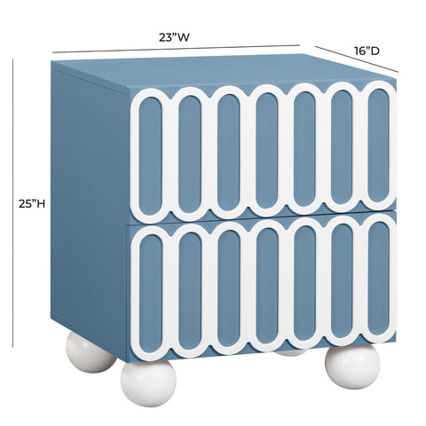 Tori Motif Blue Nightstand Model: TOV-B54374