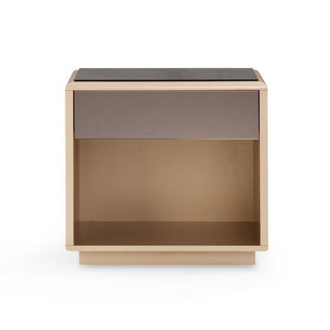 Martha Taupe Mirrored Nightstand Model: TOV-B54440