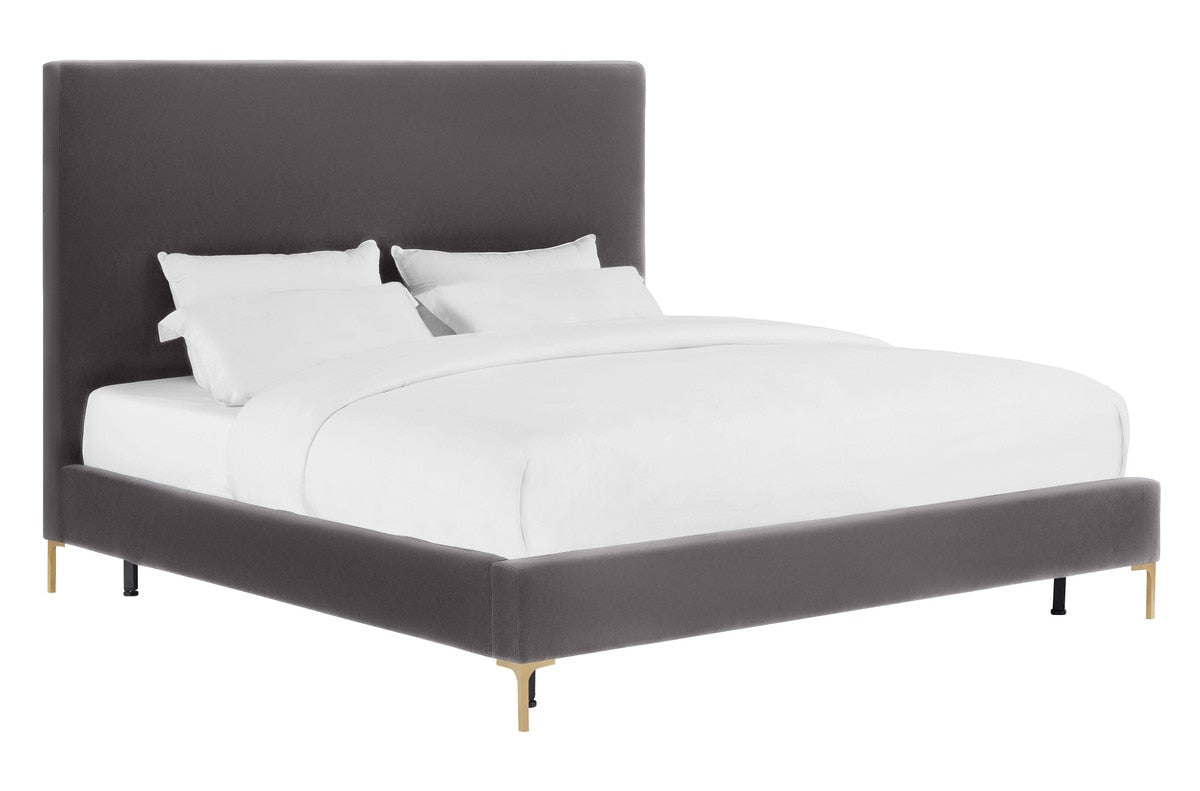 Delilah Grey Velvet Bed in King Model: TOV-B6267