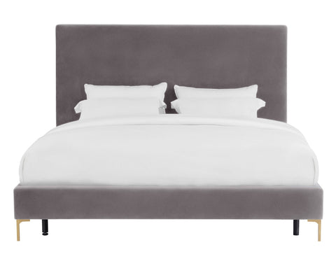 Delilah Grey Velvet Bed in King Model: TOV-B6267