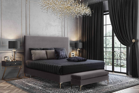 Delilah Grey Velvet Bed in King Model: TOV-B6267