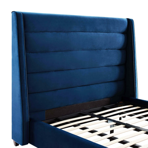 Koah Navy Velvet Bed in Queen Model: TOV-B6327