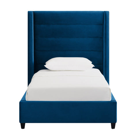 Koah Navy Velvet Bed in Twin Model: TOV-B6328