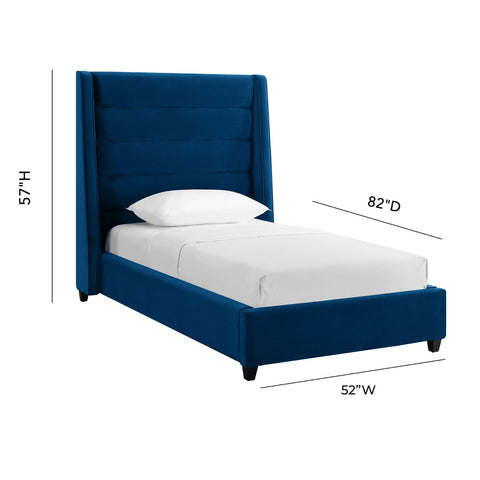 Koah Navy Velvet Bed in Twin Model: TOV-B6328