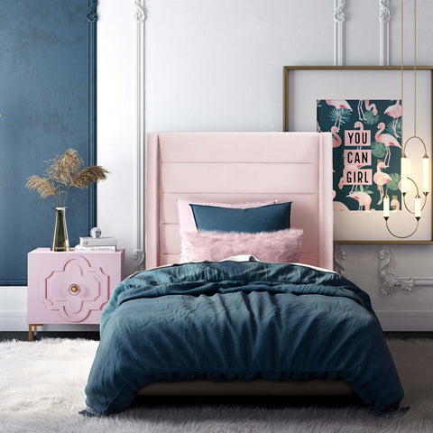 Koah Blush Velvet Bed in Twin Model: TOV-B6332